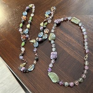 Two colorful beaded necklaces